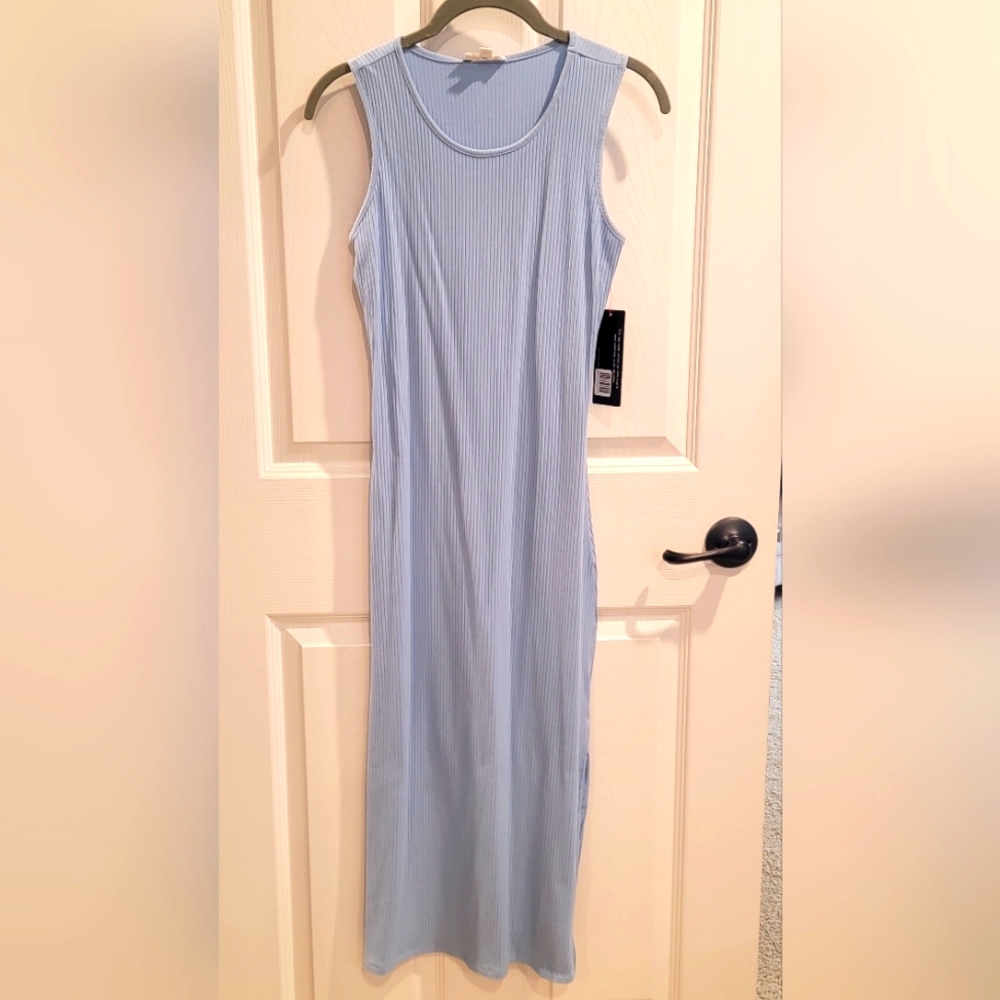 Blue ribbed dress